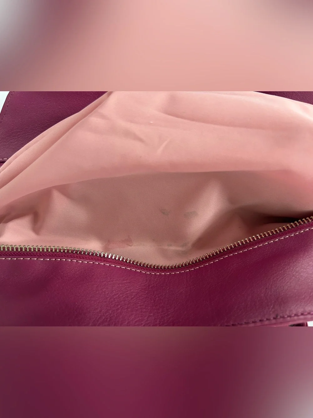 Cole Haan Plum Shoulder Bag with Silver Hardware
